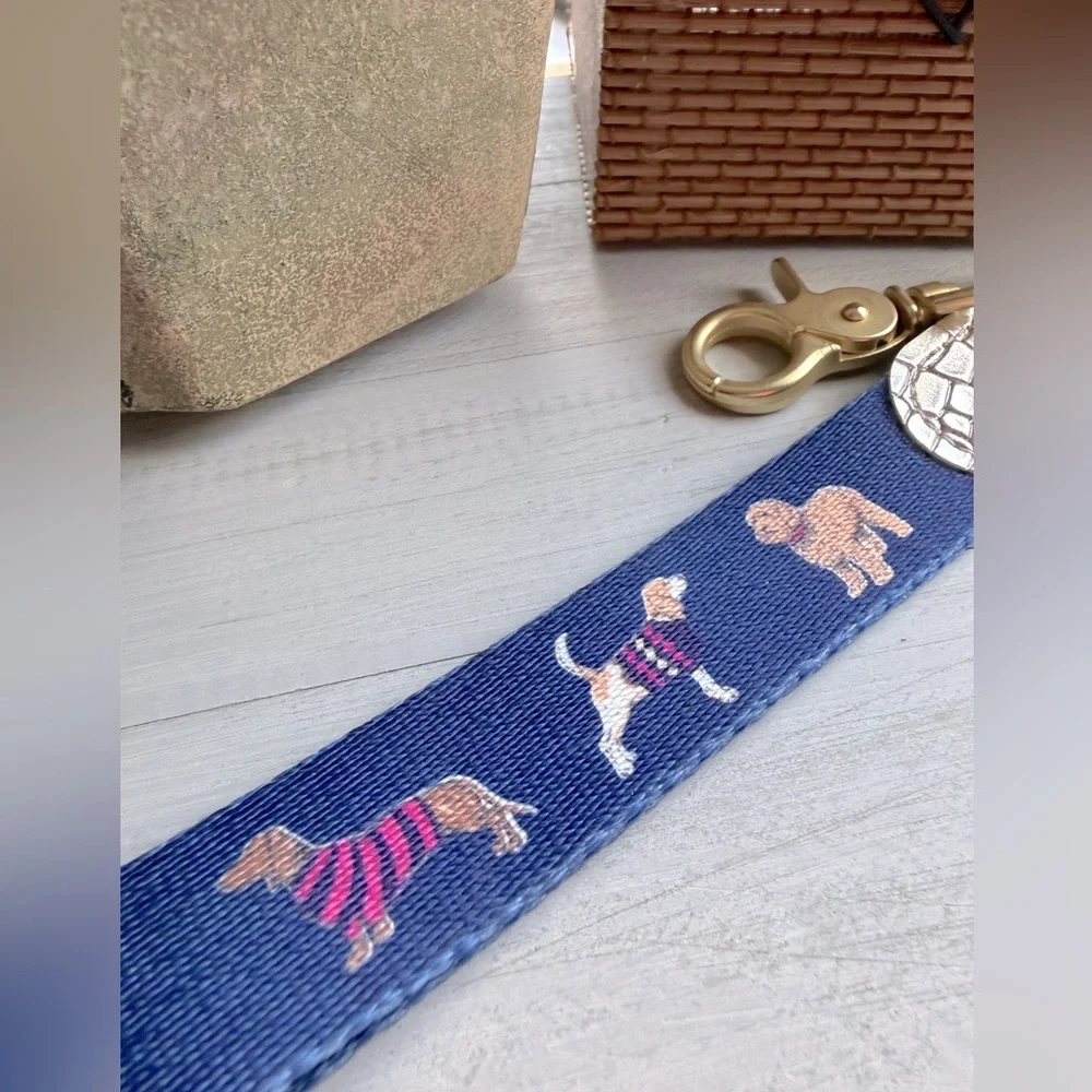 Simply Southern Navy Blue Dog Design Key FOB Keychain - Dog Lover Gift